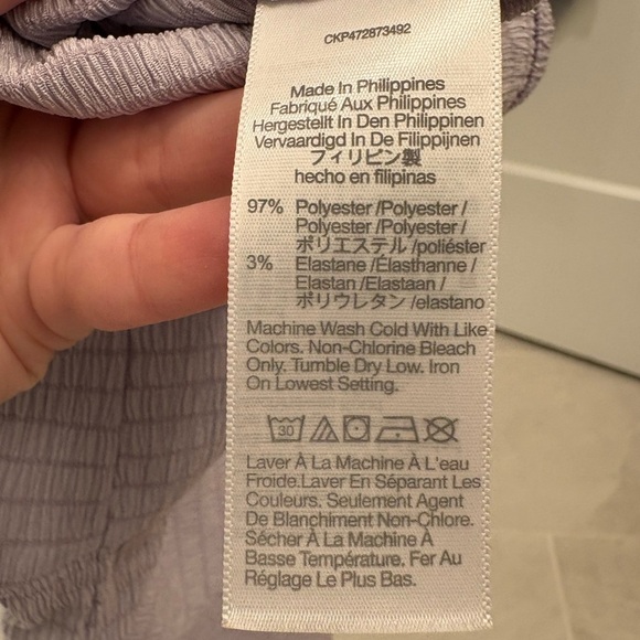 Madewell Shirred Crewneck Crop Top in Dusty Lavender Size Small - Picture 5 of 6